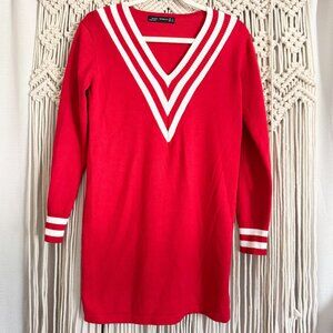 Zara Womens Varsity Sweater Small EUC Red